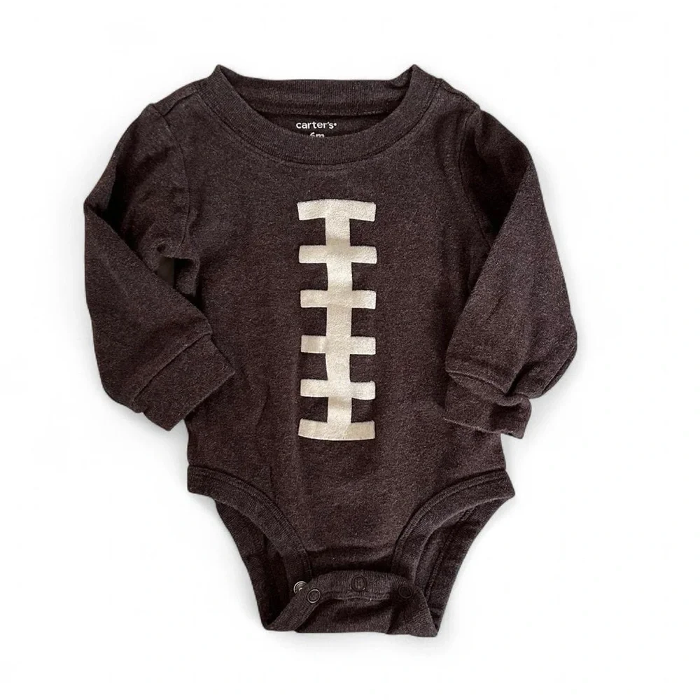 NFL Denver Broncos Navy and Brown Football Baby Onesies 0-6 M